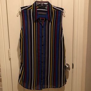 Long length button down blouse